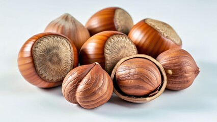 Fototapeta premium Premium Hazelnuts Whole and Broken Shells Natural Organic Cooking Baking Nuts.jpg