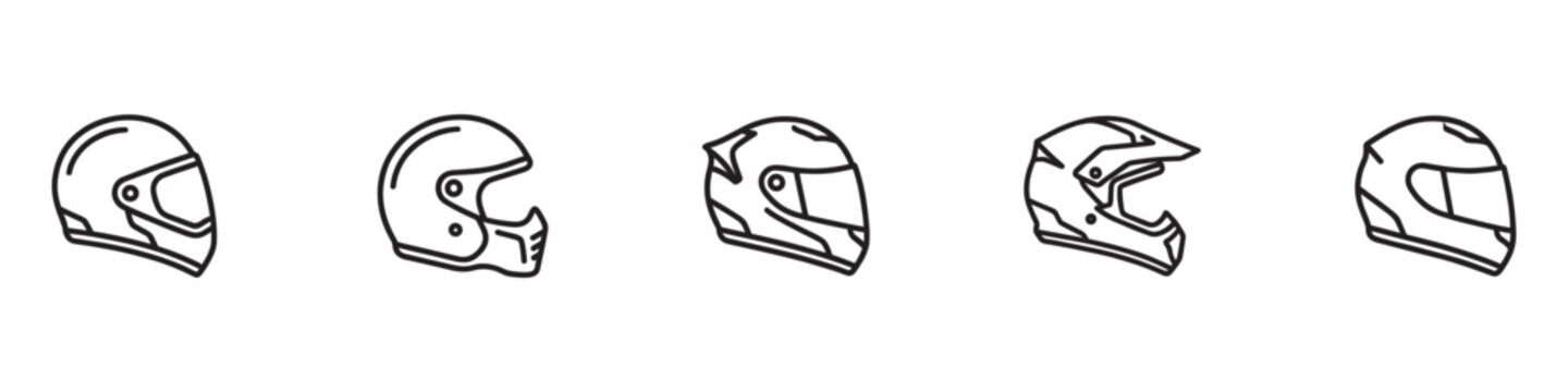 Moto helmet icons. Racing helmet Motorcycle helmet vector icon set. Racing helmet vector illustration. EPS 10