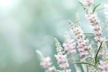 Obraz premium Different pink flowers are shown in soft focus. The plants offer a look at natural alternatives for pain relief. They are found in a lush green area