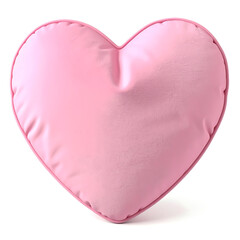 Pink heart shaped pillow with soft fabric texture and gentle wrinkles conveying cozy romantic comfort