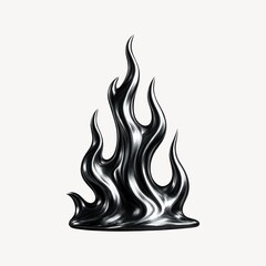 Sleek metallic flame illustration