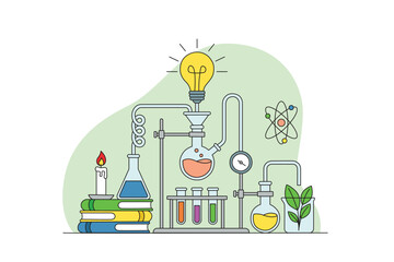 Creative Science Experiment Illustration © partikusi