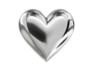 Shiny silver heart isolated on transparent background isolated on white background, Vector