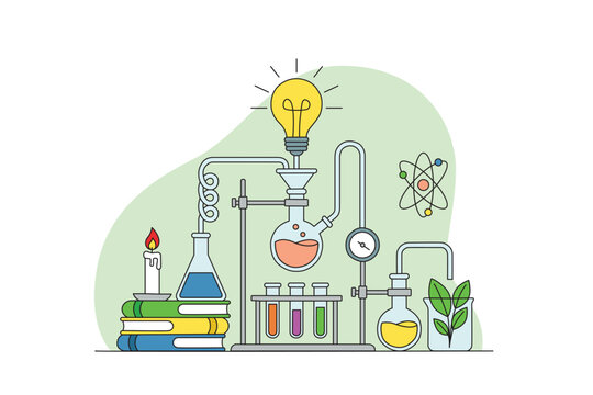 Creative Science Experiment Illustration