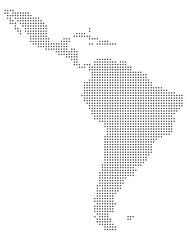 Latin America map. America. South America. Latin America black halftone dotted map icon. Vector illustration.