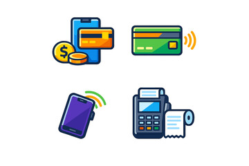 Fototapeta premium Digital payment icons