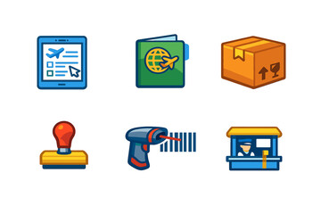 Logistics and Travel Icons Set