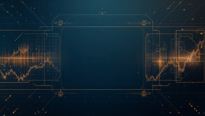 Abstract Financial Chart Design with Digital Graph Elements