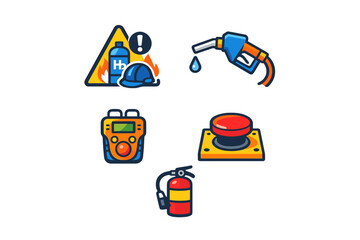 Industrial Safety Icons Set