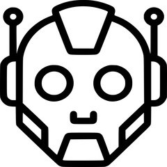 Robotic Vision: A sleek and modern robot head design, with its thoughtful features that symbolize artificial intelligence, technology and future trends.