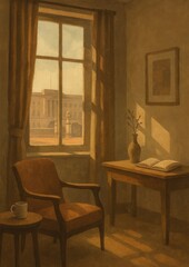 Serene vintage interior view