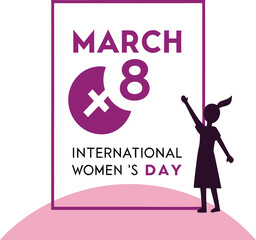 International Women&rsquo;s Day March 8 Female Symbol Purple Gradient Vector Poster, Adobe Illustrator Artwork.