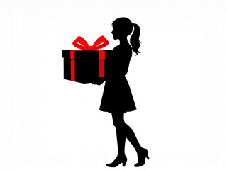 woman with gift box