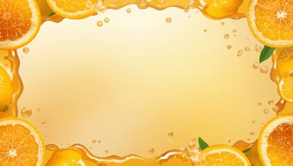 Fresh Orange Slices with Juice Splashing on Light Background