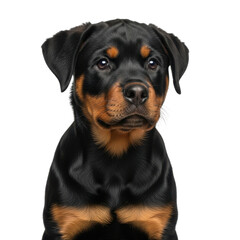 Obraz premium Adorable rottweiler puppy isolated on transparent background
