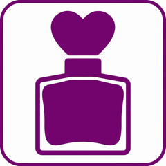 Obraz premium Heart-shaped perfume bottle icon in purple for Valentine's Day