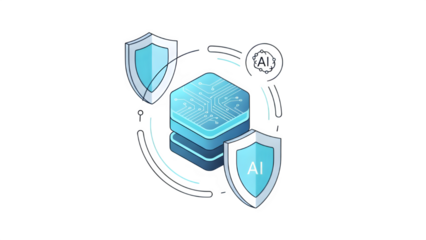 Three blue shields isolated on transparent background