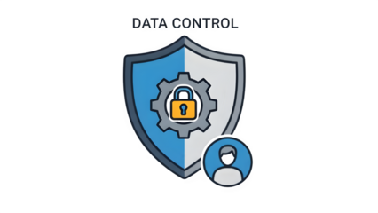 Shield with gear and padlock isolated on transparent background