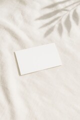 Fototapeta premium Blank card on soft fabric