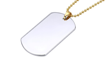 Fototapeta premium Metal dog tag necklace isolated on transparent background