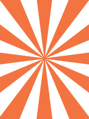 Orange Sunburst Radial Rays Isolated on Transparent Background.