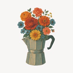 Fototapeta premium Vintage floral bouquet illustration