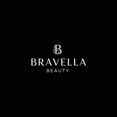 Bravella Ornate B Monogram Luxury Beauty On Black Background. Vector Logo Design.