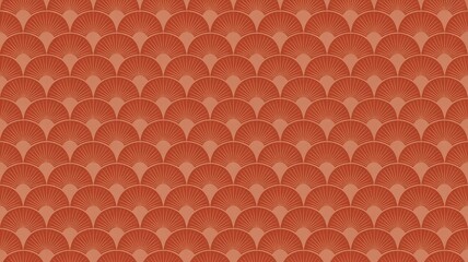 Vibrant orange pattern with scallop shapes and lines