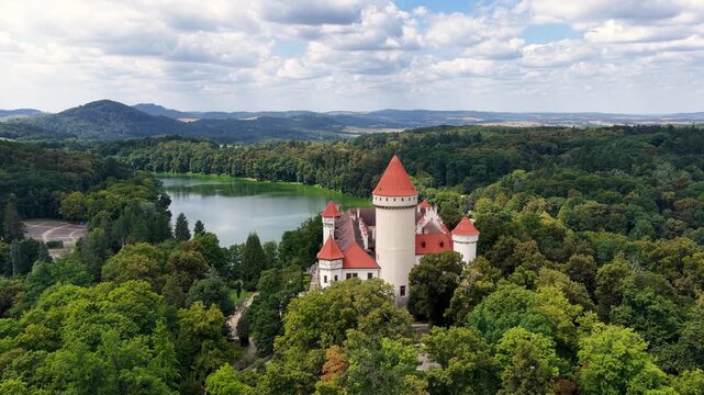 Magnificent Konopiste castle sits in Beneov, Central Bohemian, Czech Republic, Explore the stunning architecture of the Konopiste castle in Beneov, Central Bohemian, Czech Republic.