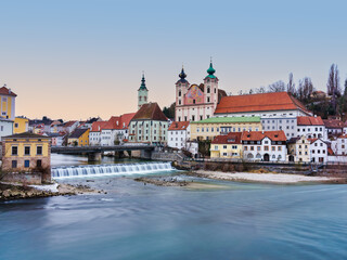 Long Exposure of Steyr River Weir and St Michaels Church