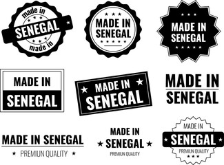 Obraz premium Collection of Made in Senegal labels showing different styles and designs for Senegalese products