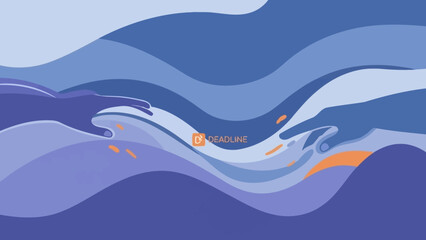 Abstract waves in shades of blue and orange, illustrating a dynamic and vibrant illustration of motion and fluidity