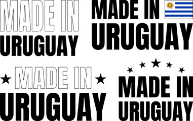 Obraz premium Icons set with bold font showcasing Made in Uruguay in different styles and designs
