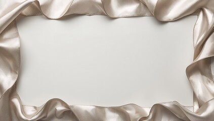 Elegant Satin Ribbon Frame with Blank Space for Your Design Needs