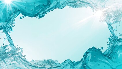 Fresh Clear Water Splash Frame Design for Creative Backgrounds