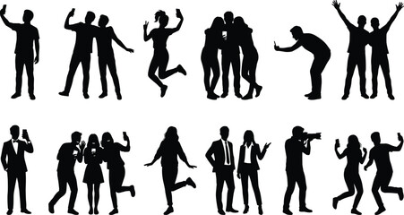 Crossbow and arrows set for hunting and sport, medieval weapon collection, archery equipment silhouettes, tactical wood and metal bow vector illustration isolated on white background