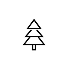 Fototapeta premium Simple Pine Tree Icon: An elegant, minimalist line icon of a pine tree, symbolizing nature, simplicity, and the tranquility of the forest.