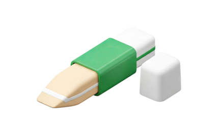 Eraser with Green Sleeve and Cap