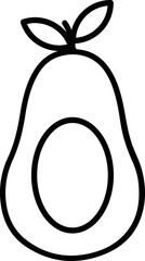 Minimal avocado icon design symbolizing healthy food, nutrition, and natural lifestyle.