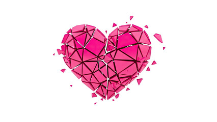 Shattering Pink Heart Sculpture