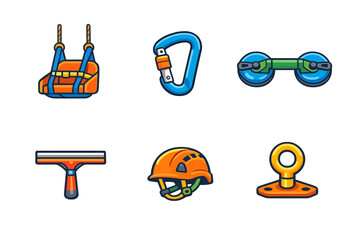 Set of icons for outdoor activities and construction work