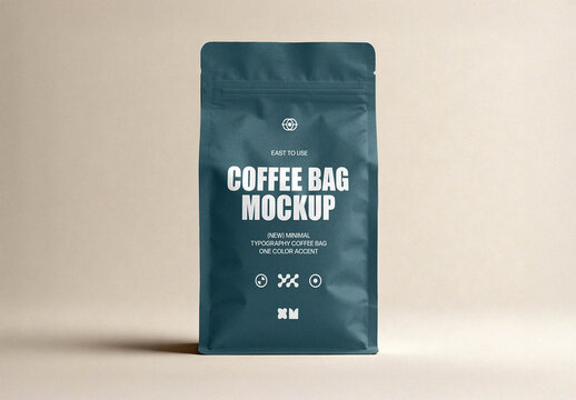 Flat Bottom Coffee Pouch Mockup