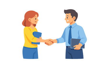 Fototapeta premium Business partners shaking hands with glowing aura