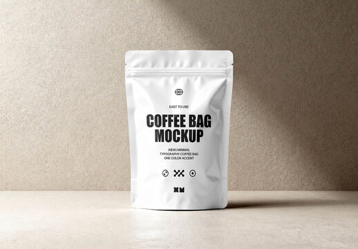Plastic Coffee Pouch Mockup