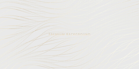 Elegant abstract background featuring thin, flowing gold curved lines on a subtle cream backdrop.
