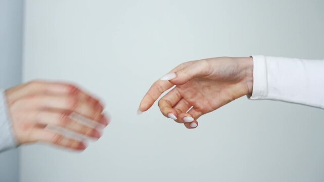 A man and a woman shake hands.
Business partners shake hands.
Respect and support.