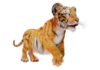 Obraz premium 3D Rendering Tiger Cub on White