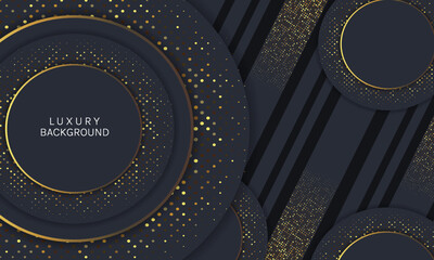 black background black gold halftone pattern vector