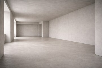 Obraz premium Minimal Architectural Interior Corridor with Deep Perspective and Clean Space