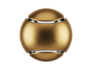 Golden metal sphere with silver bands